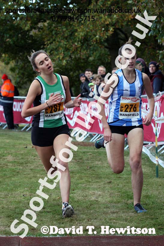 Junior women, 2016 National Cross Cpuntry Relays, Berry Hill Park, Mansfield. Photo: David T. Hewitson/Sports for All Pics